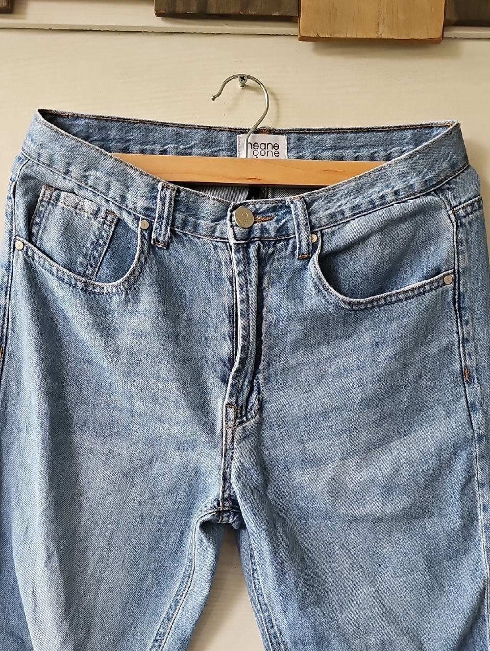 Light Blue Distressed Boyfriend Jeans with Frayed Hem - Picture 6 of 10